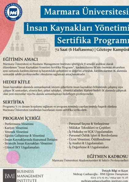 Marmara üniversitesi insan kaynakları sertifika programı